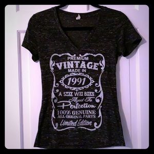 Made in 1991 V-Neck T-Shirt, Size Medium